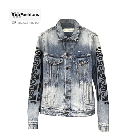 replica off white jean jacket|cheap off white clothing.